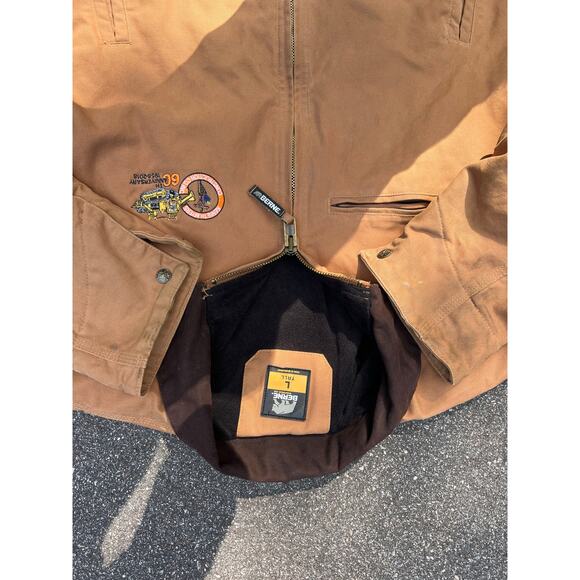 Berne Detroit Duck Work Jacket Brown Size L Carhartt Style Vintage Workwear - Picture 4 of 5